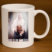 Trump God Is On Our Side Jesus 11oz C Handle Ceramic Mug