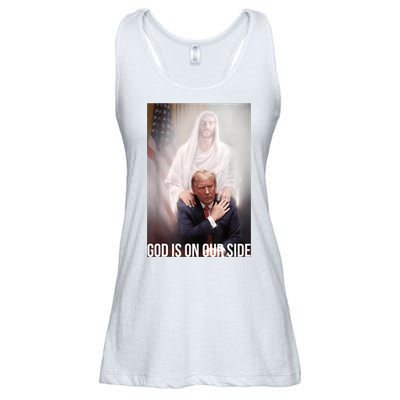 Trump God Is On Our Side Jesus Ladies Essential Flowy Tank