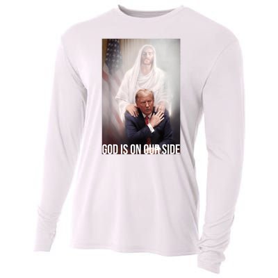 Trump God Is On Our Side Jesus Cooling Performance Long Sleeve Crew