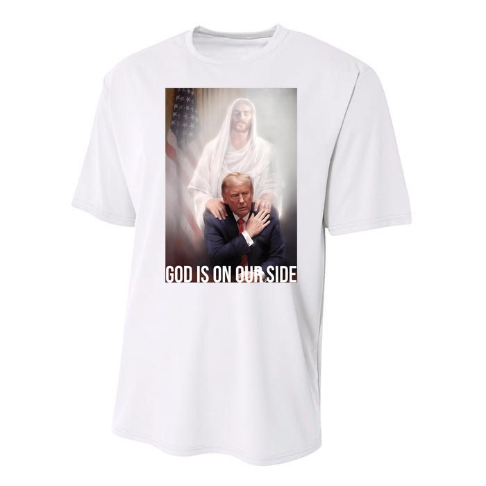 Trump God Is On Our Side Jesus Performance Sprint T-Shirt