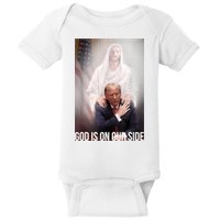 Trump God Is On Our Side Jesus Baby Bodysuit