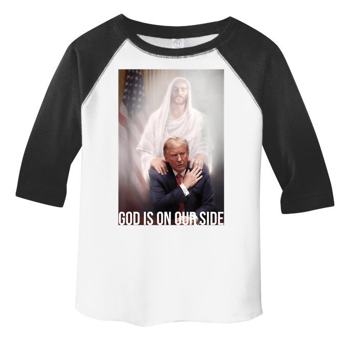 Trump God Is On Our Side Jesus Toddler Fine Jersey T-Shirt
