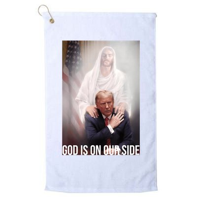Trump God Is On Our Side Jesus Golf Towel