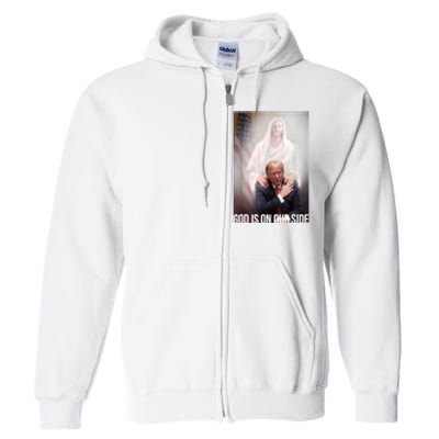 Trump God Is On Our Side Jesus Full Zip Hoodie