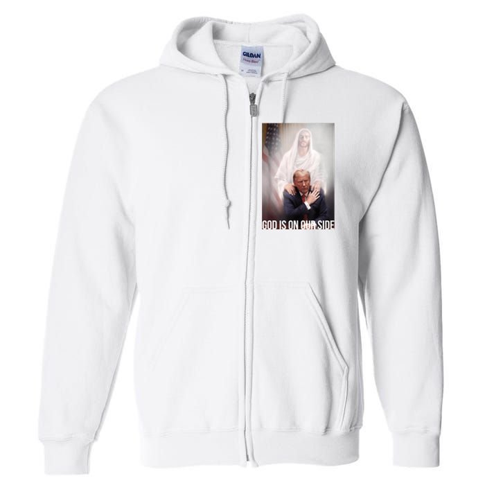 Trump God Is On Our Side Jesus Full Zip Hoodie