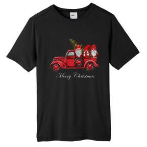 Three Gnomes In Red Truck With Merry Christmas Tree Tall Fusion ChromaSoft Performance T-Shirt