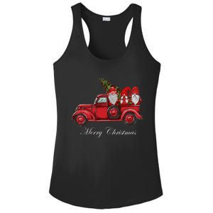 Three Gnomes In Red Truck With Merry Christmas Tree Ladies PosiCharge Competitor Racerback Tank