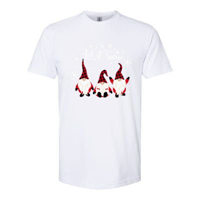 Three Gnomes In Red Letitsnow Gnome Christmas Funny Gift Softstyle CVC T-Shirt