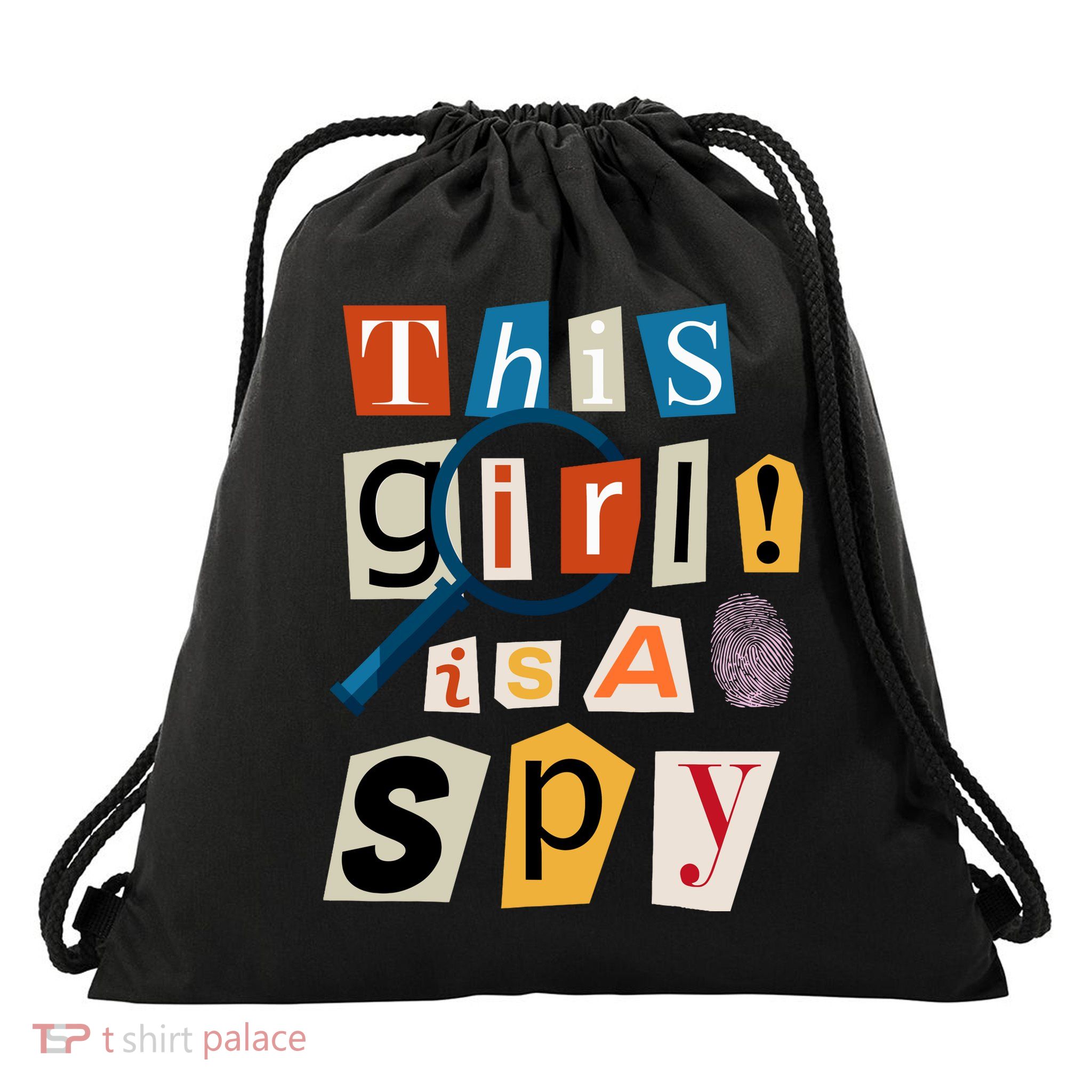 This Girl Is A Spy Funny Detective Costume Secret Agent Drawstring Bag