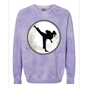 Taekwondo Girl In The Moon Tee Colorblast Crewneck Sweatshirt