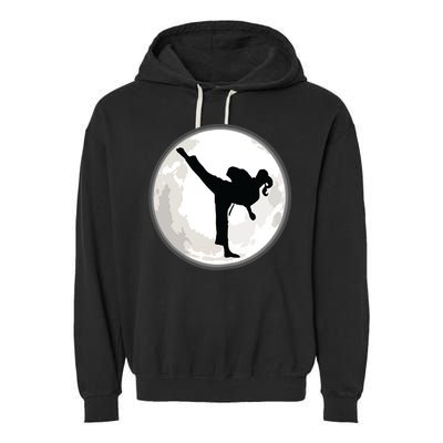 Taekwondo Girl In The Moon Tee Garment-Dyed Fleece Hoodie