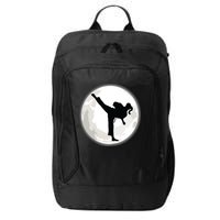 Taekwondo Girl In The Moon Tee City Backpack