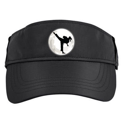 Taekwondo Girl In The Moon Tee Adult Drive Performance Visor