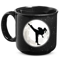 Taekwondo Girl In The Moon Tee 15oz Campfire Ceramic Mug