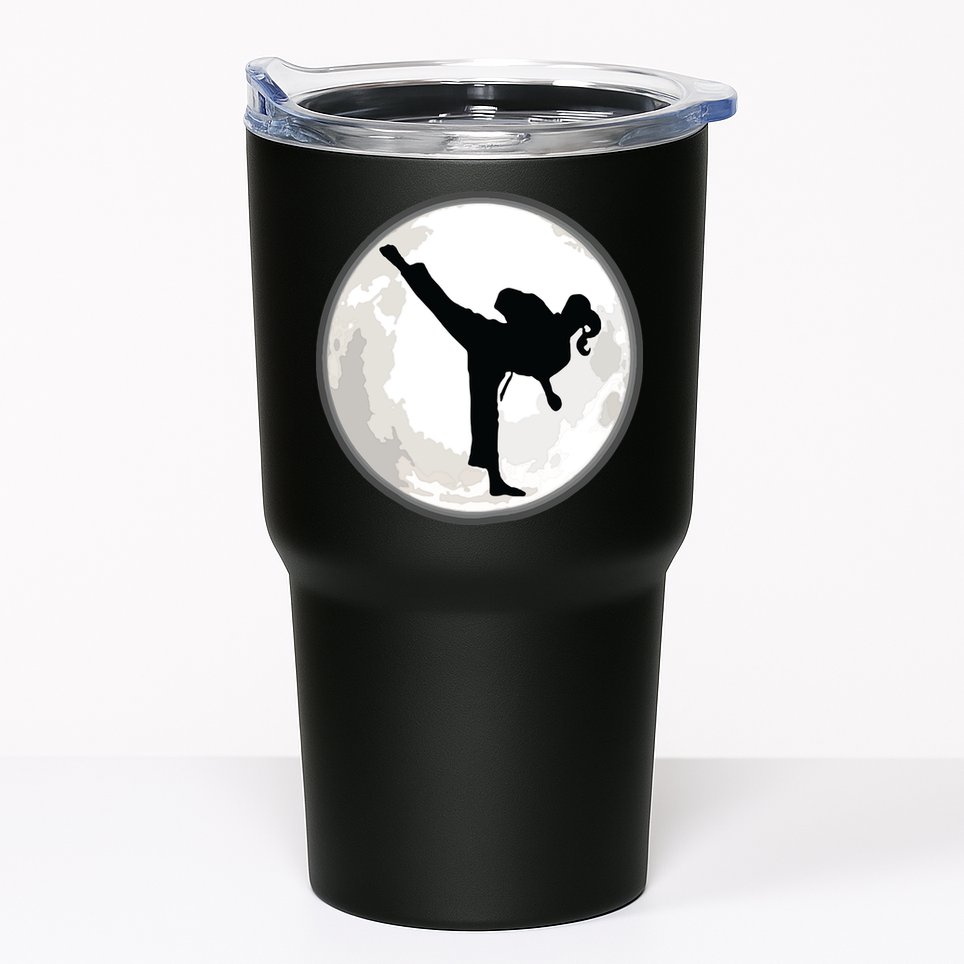 Taekwondo Girl In The Moon Tee Tumbler