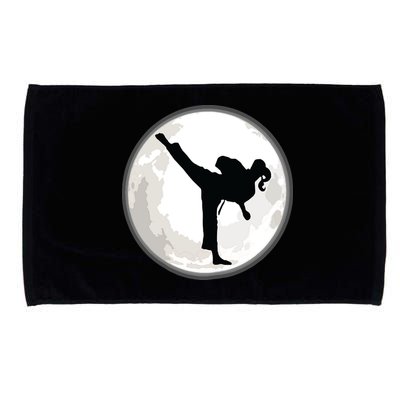 Taekwondo Girl In The Moon Tee Microfiber Hand Towel