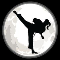 Taekwondo Girl In The Moon Tee Cropped Pullover Crew