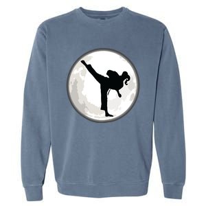 Taekwondo Girl In The Moon Tee Garment-Dyed Sweatshirt