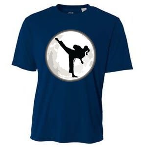 Taekwondo Girl In The Moon Tee Cooling Performance Crew T-Shirt