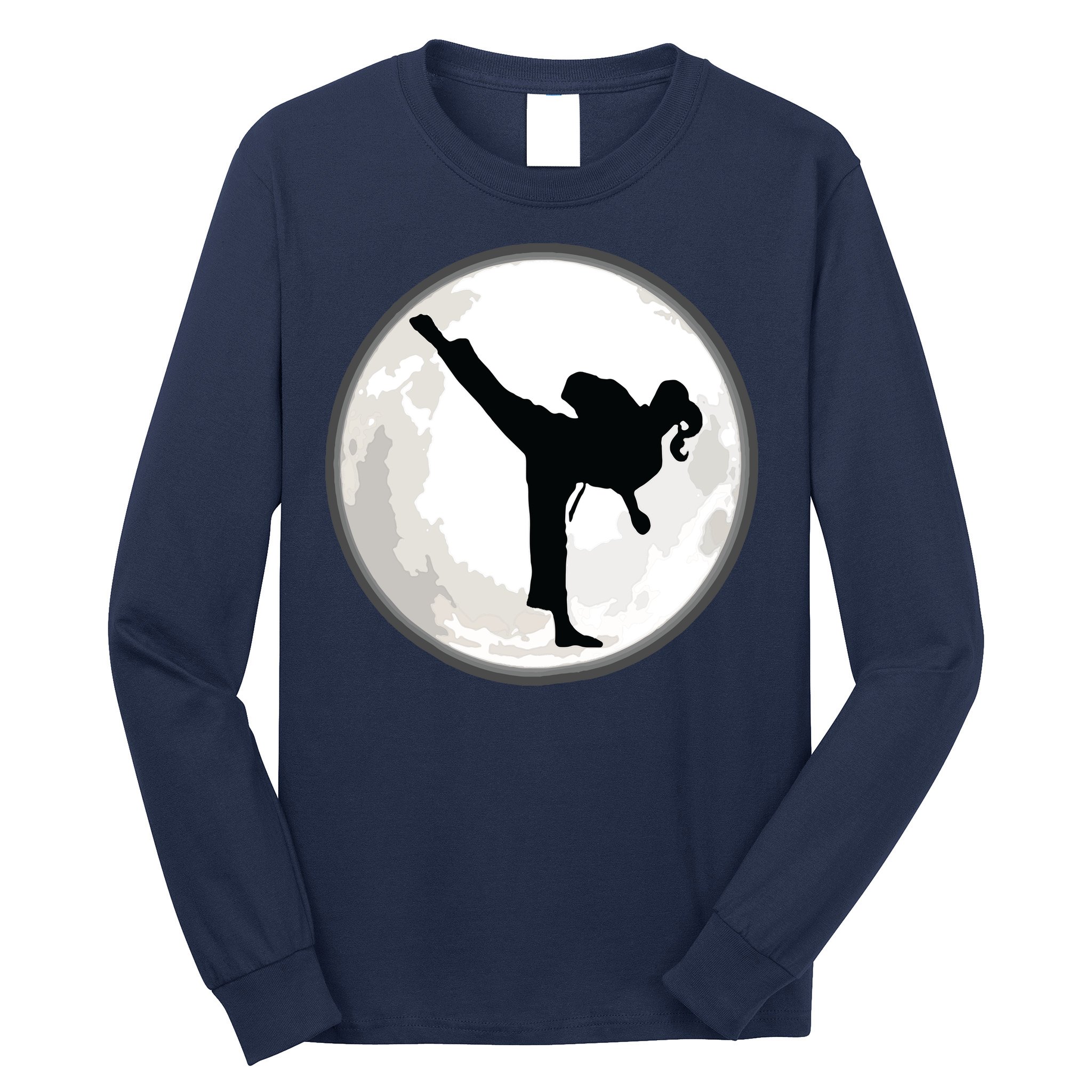 Taekwondo Girl In The Moon Tee Long Sleeve Shirt