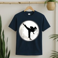 Taekwondo Girl In The Moon Tee T-Shirt