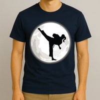 Taekwondo Girl In The Moon Tee T-Shirt