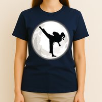 Taekwondo Girl In The Moon Tee T-Shirt
