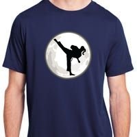 Taekwondo Girl In The Moon Tee Adult ChromaSoft Performance T-Shirt