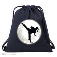 Taekwondo Girl In The Moon Tee Drawstring Bag