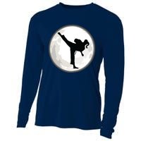 Taekwondo Girl In The Moon Tee Cooling Performance Long Sleeve Crew