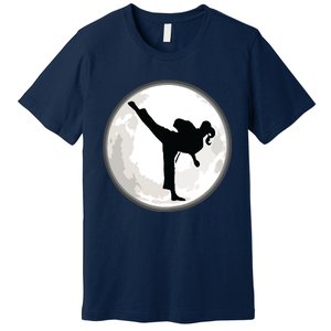 Taekwondo Girl In The Moon Tee Premium T-Shirt