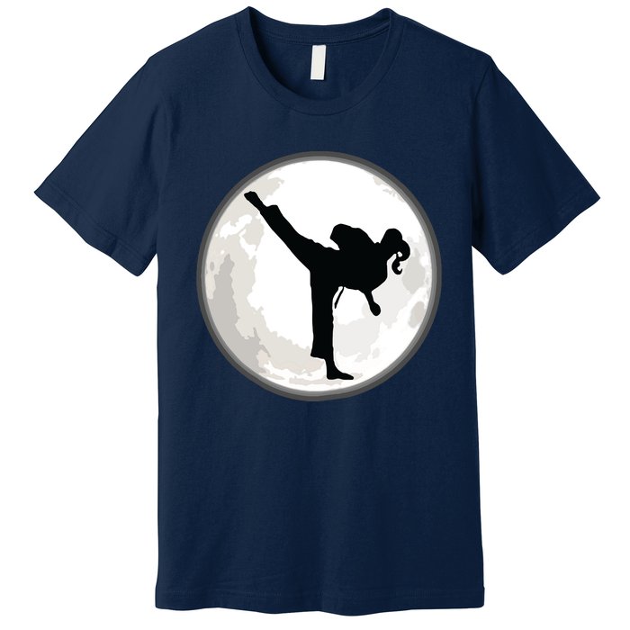 Taekwondo Girl In The Moon Tee Premium T-Shirt