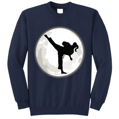 Taekwondo Girl In The Moon Tee Tall Sweatshirt