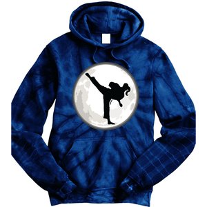 Taekwondo Girl In The Moon Tee Tie Dye Hoodie