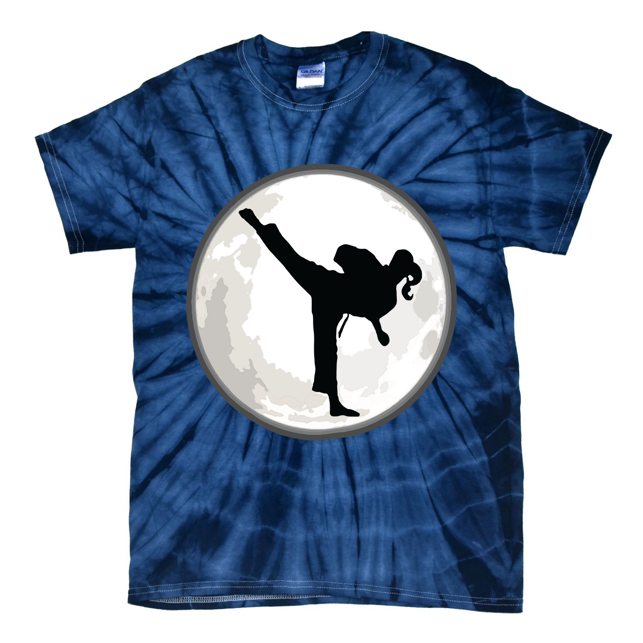 Taekwondo Girl In The Moon Tee Tie-Dye T-Shirt