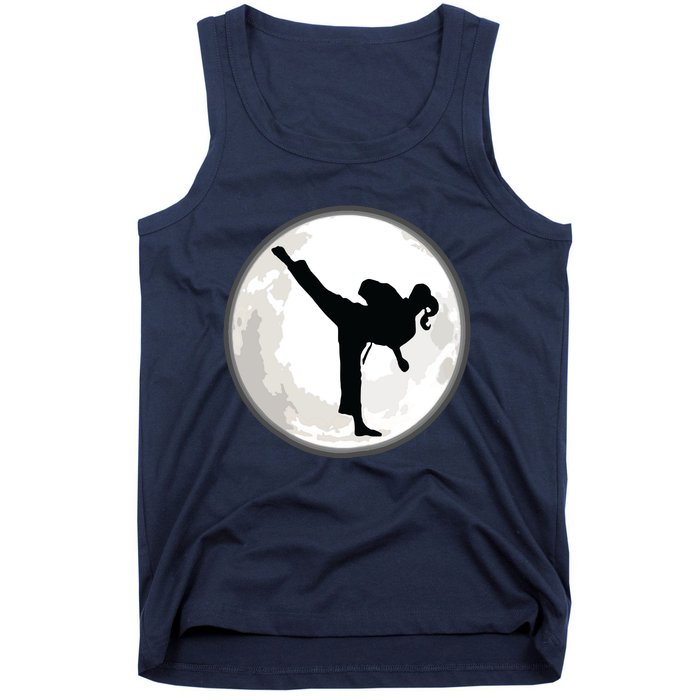 Taekwondo Girl In The Moon Tee Tank Top