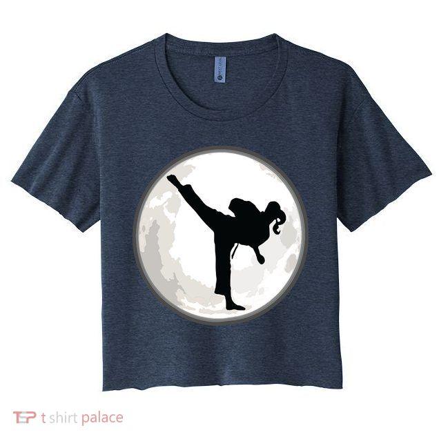 Taekwondo Girl In The Moon Tee Crop Top