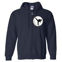 Taekwondo Girl In The Moon Tee Full Zip Hoodie