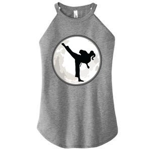 Taekwondo Girl In The Moon Tee Women’s Perfect Tri Rocker Tank