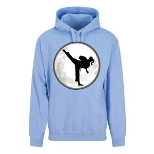 Taekwondo Girl In The Moon Tee Unisex Surf Hoodie