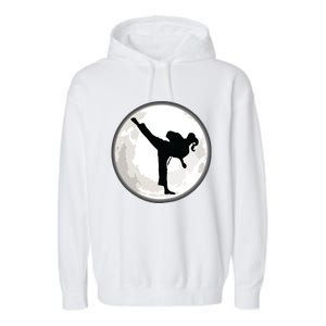 Taekwondo Girl In The Moon Tee Garment-Dyed Fleece Hoodie