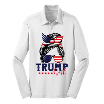 Trump Girl IM Voting Convicted Felon 2024 Vote Trump 45 47 Silk Touch Performance Long Sleeve Polo