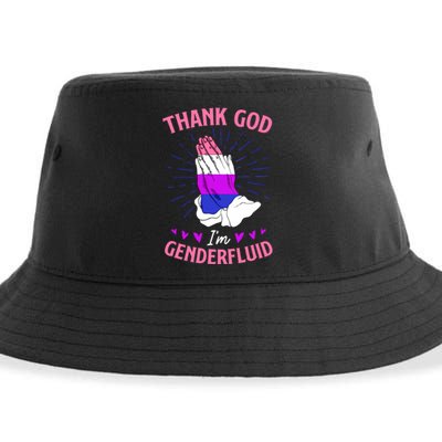 Thank God I'm Genderfluid Christian Pride Sustainable Bucket Hat