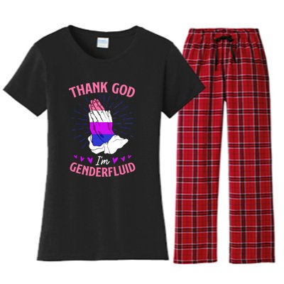 Thank God I'm Genderfluid Christian Pride Women's Flannel Pajama Set