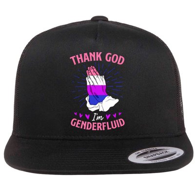 Thank God I'm Genderfluid Christian Pride Flat Bill Trucker Hat