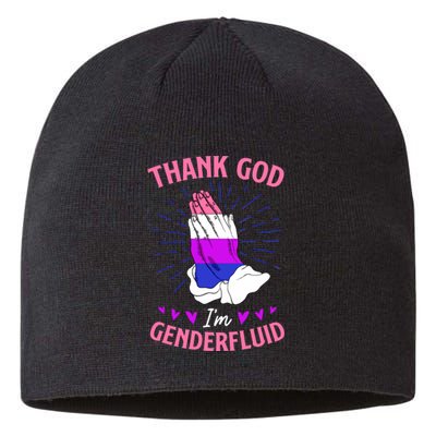 Thank God I'm Genderfluid Christian Pride Sustainable Beanie