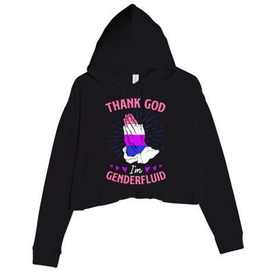 Thank God I'm Genderfluid Christian Pride Crop Fleece Hoodie