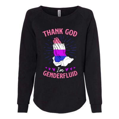 Thank God I'm Genderfluid Christian Pride Womens California Wash Sweatshirt