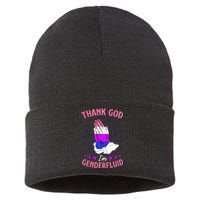 Thank God I'm Genderfluid Christian Pride Sustainable Knit Beanie