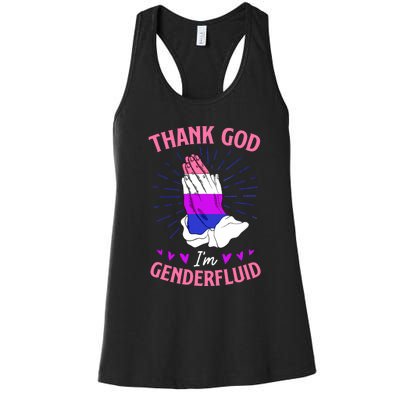 Thank God I'm Genderfluid Christian Pride Women's Racerback Tank